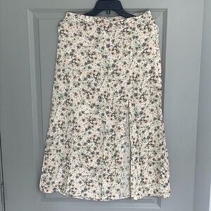 H&M Floral Skirt with Front Slit